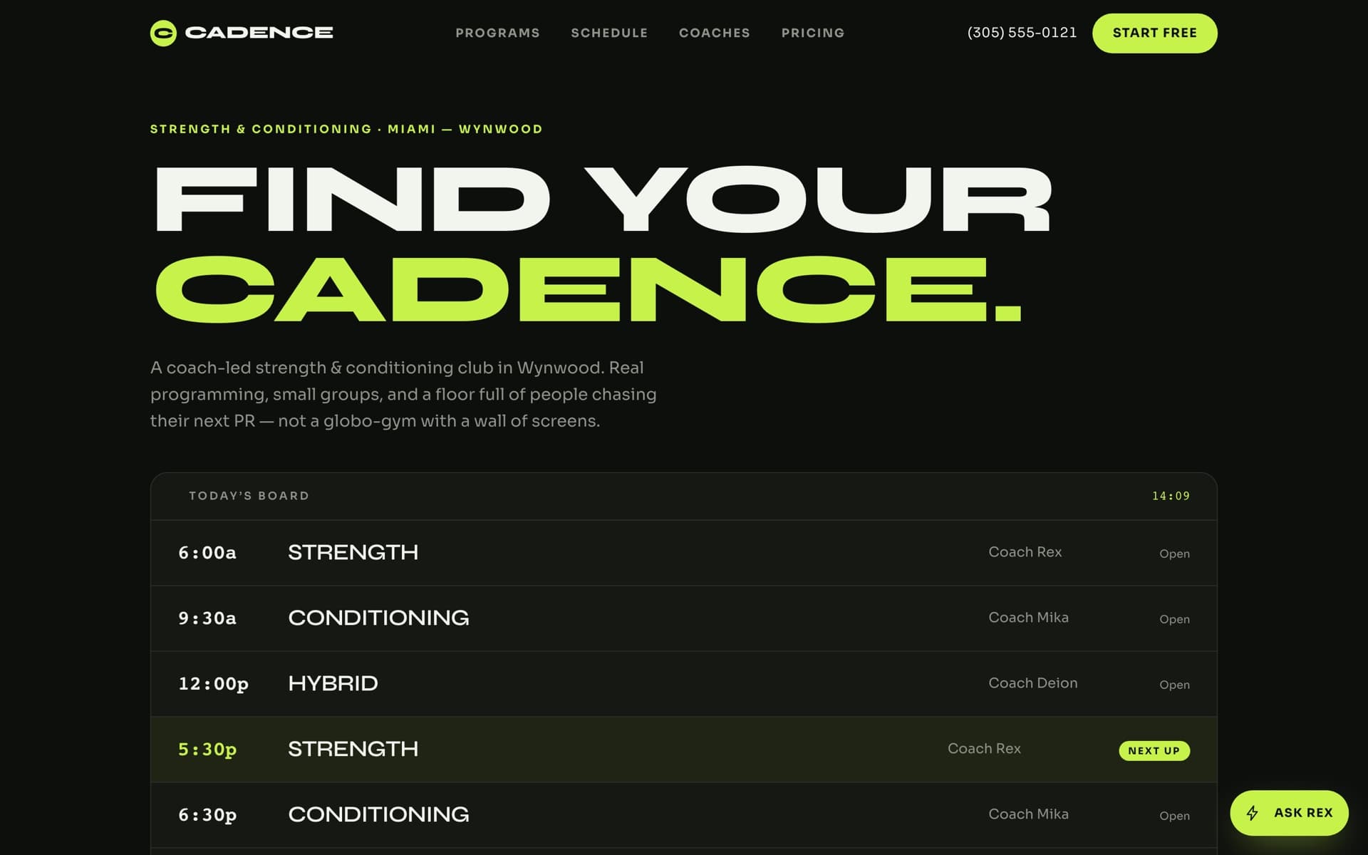Cadence Strength Club — built by Deeplathe