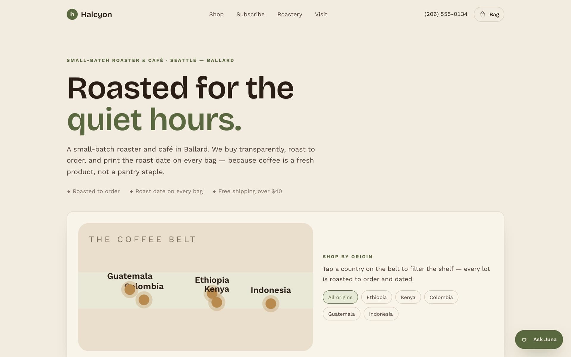 Halcyon Coffee Roasters — built by Deeplathe